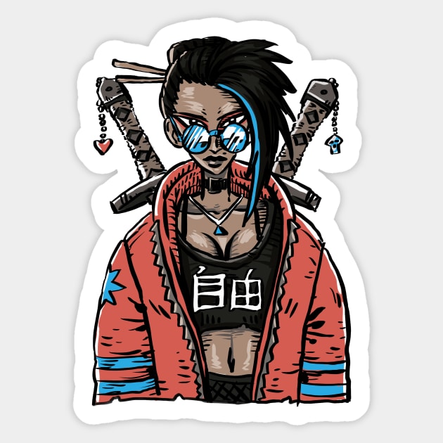 Kunoichi Sticker by Goddasaurus